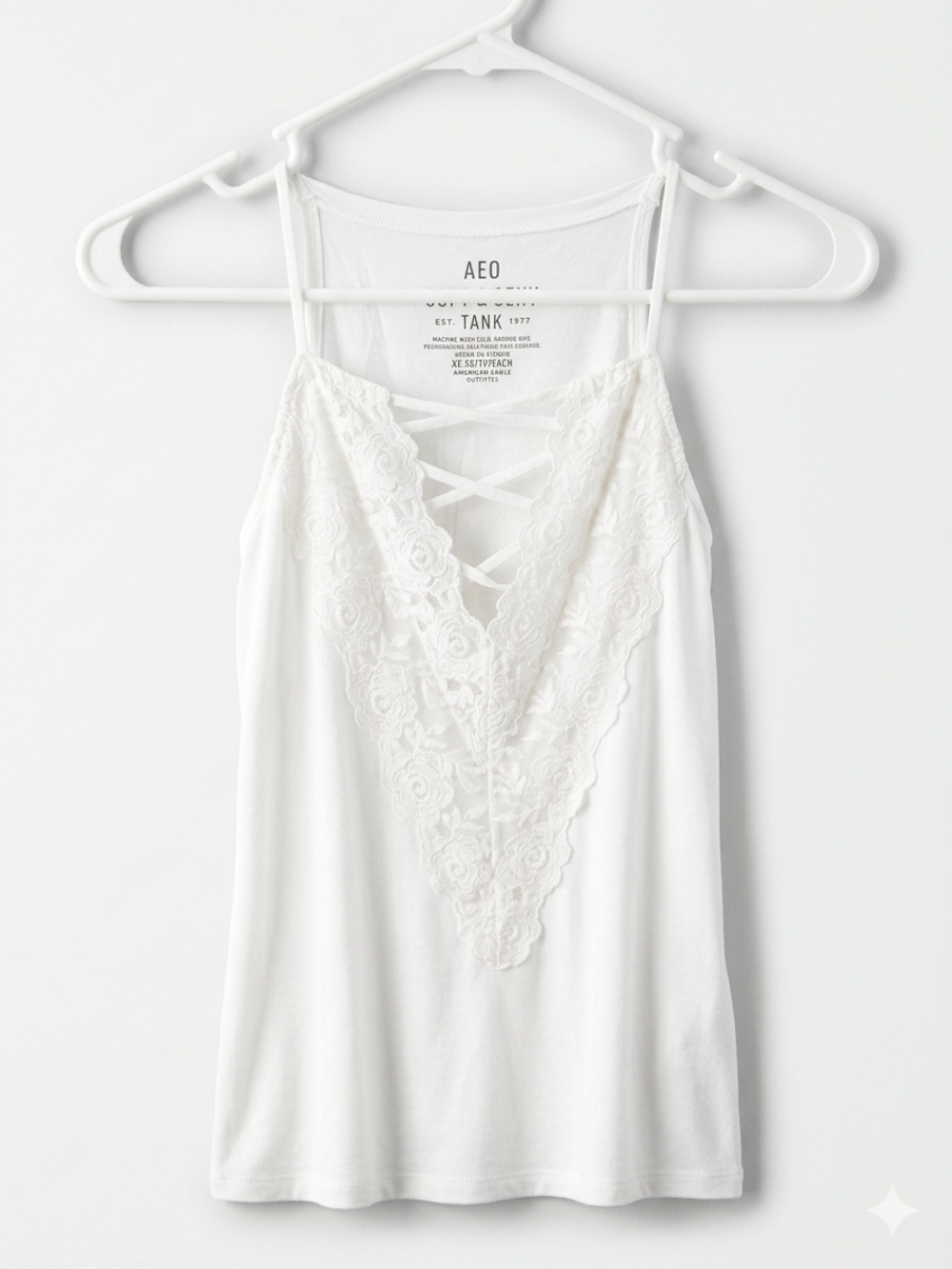 American Eagle Outfitters White Lace Tank Top